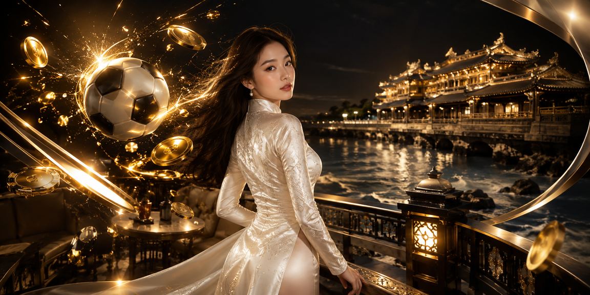 Người dùng tại Huế mặc áo dài theo dõi kèo bóng đá và nhập mã voucher trên điện thoại
