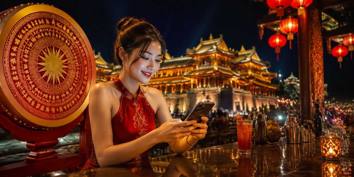 Người chơi trải nghiệm casino mobile tại lễ hội ở Huế